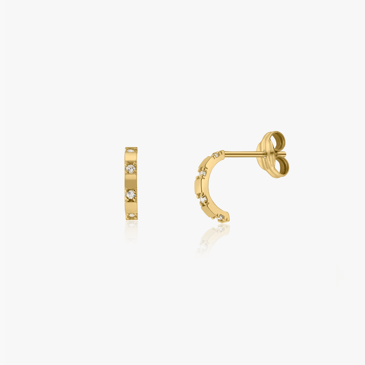 Orecchini in oro Carreau - Zirconia - Indira