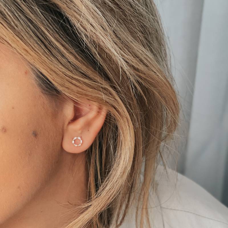Orecchini in oro Halo - Zirconia - Indira