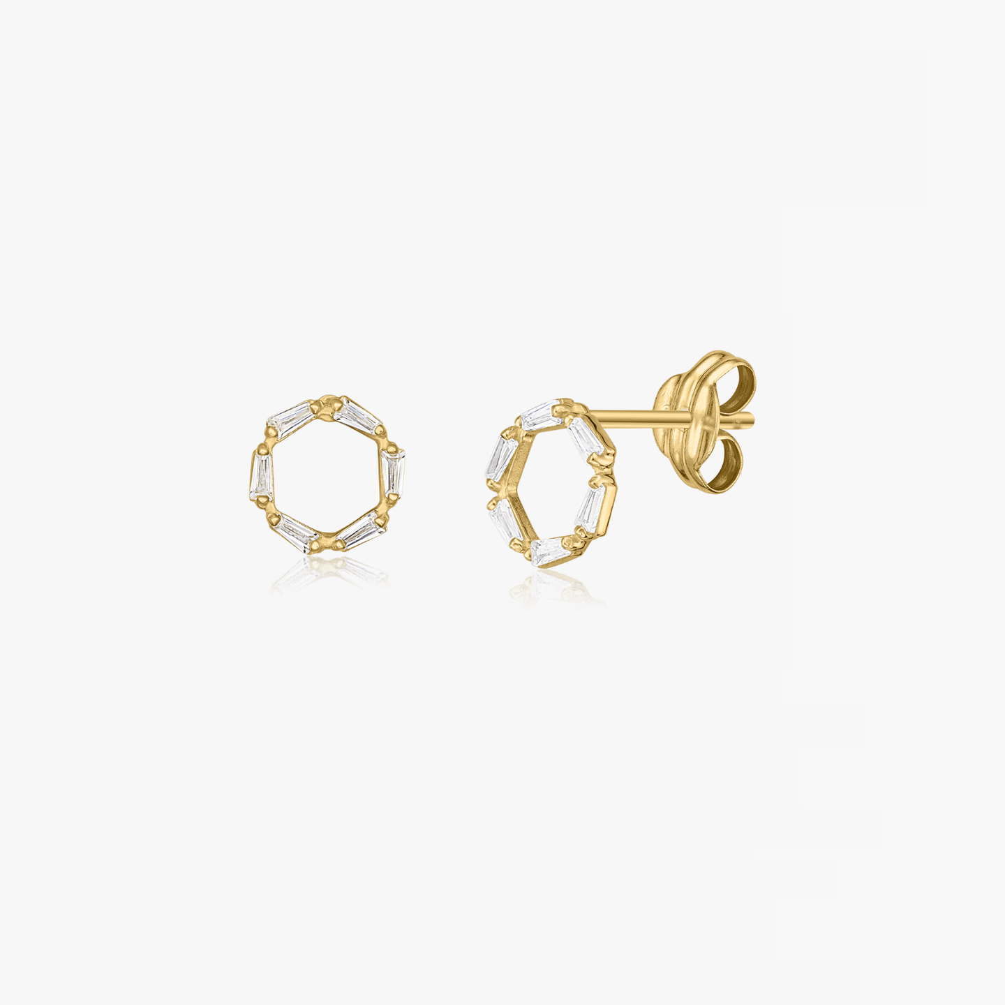 Orecchini in oro Halo - Zirconia - Indira
