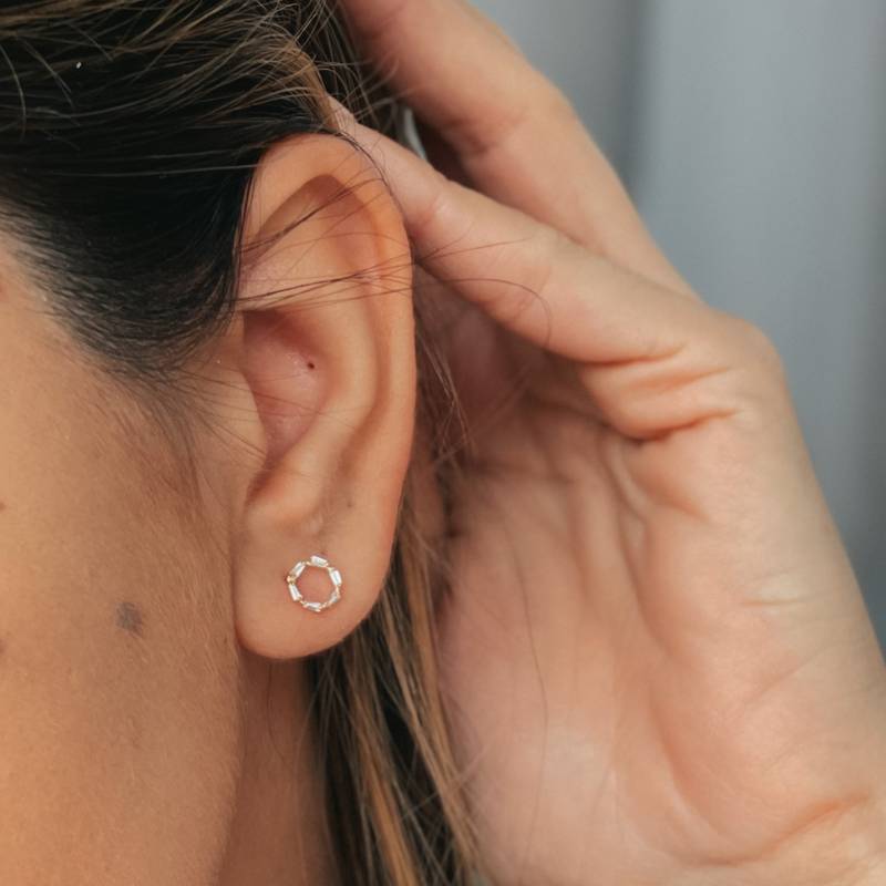 Orecchini in oro Halo - Zirconia - Indira