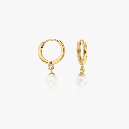 Orecchini in oro Pearl Hoops - Perle naturali - Indira