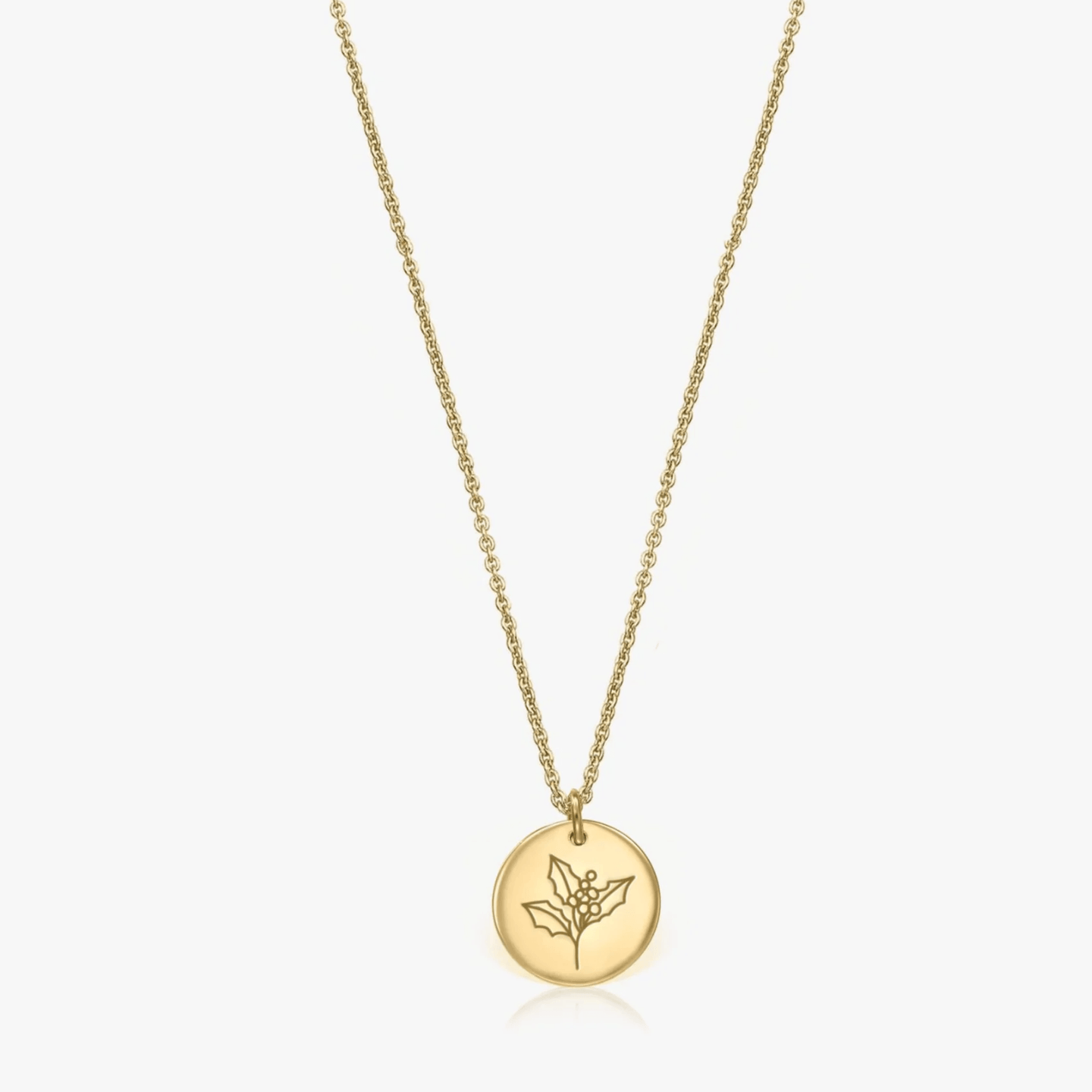 Collana in argento Birth Flower Golden - December Holly - Indira