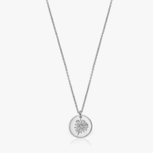 Collana in argento Birth Flower Silver - April Daisy - Indira