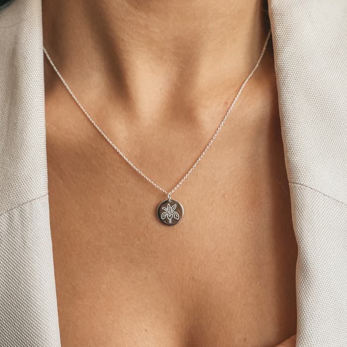 Collana in argento Birth Flower Silver - Iris di Febbraio - Indira