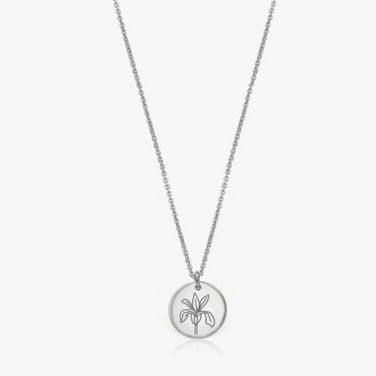 Collana in argento Birth Flower Silver - February Iris - Indira
