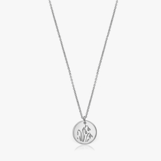 Collana in argento Birth Flower Silver - Gennaio Bucaneve - Indira