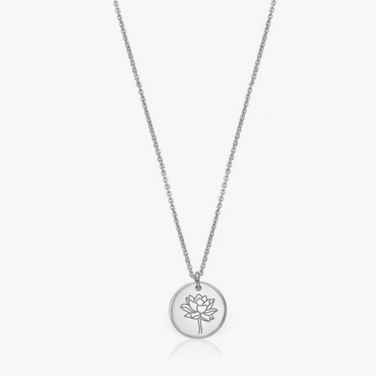 Collana in argento Birth Flower Silver - July Lotus - Indira