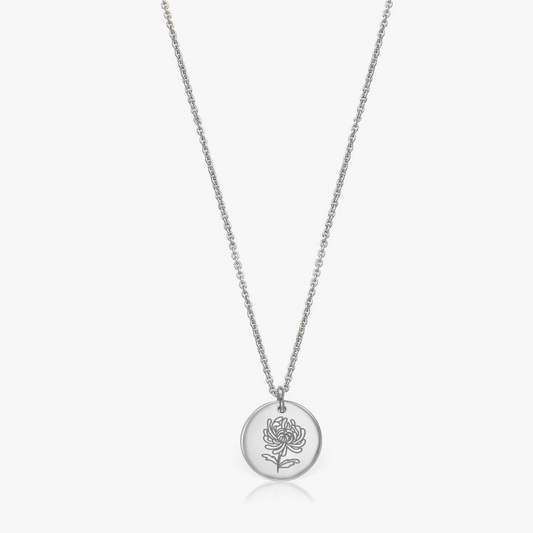 Collana in argento Birth Flower Silver - Novembre Crisantemo - Indira