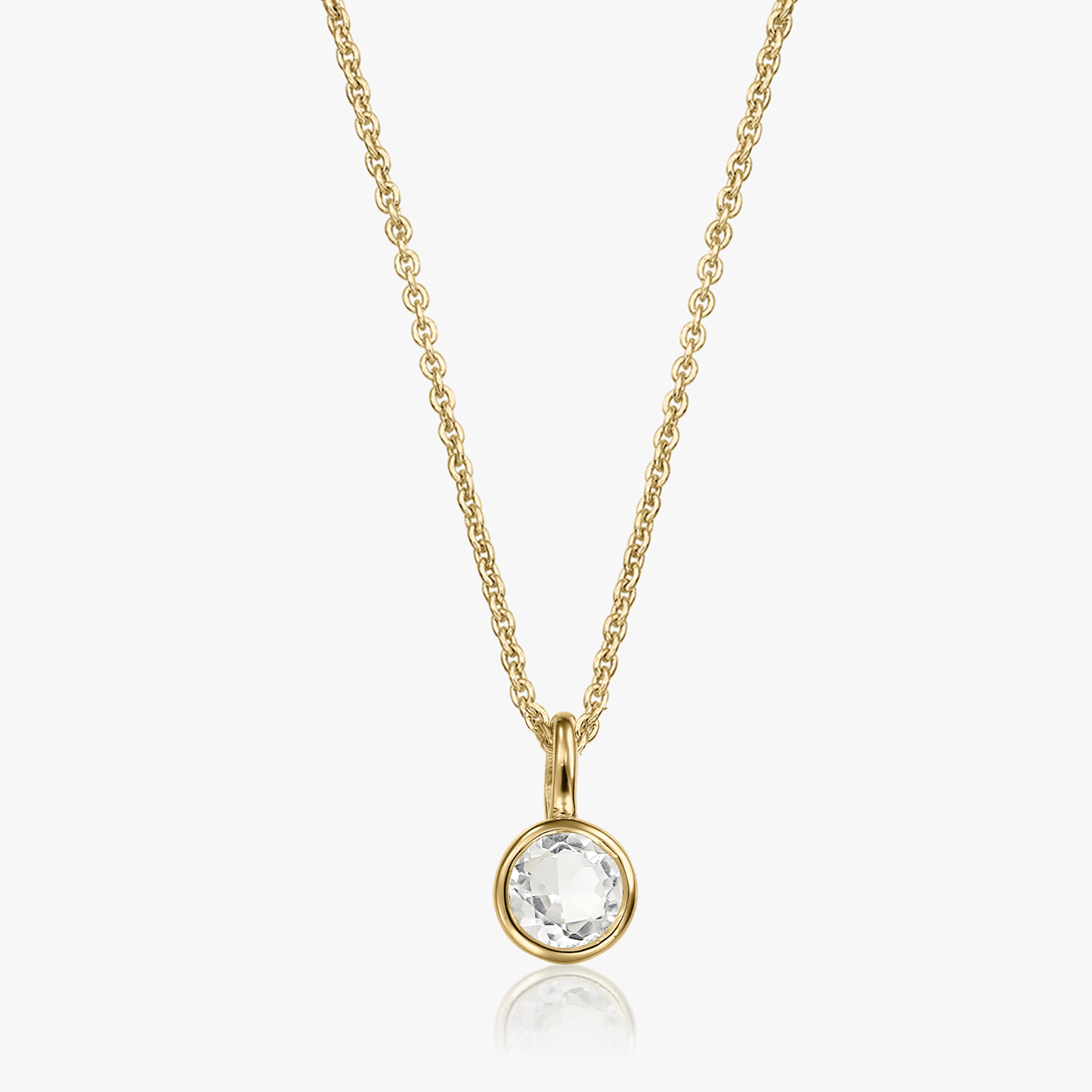 Collana in argento Birthstone Golden April - Topazio Bianco - Indira
