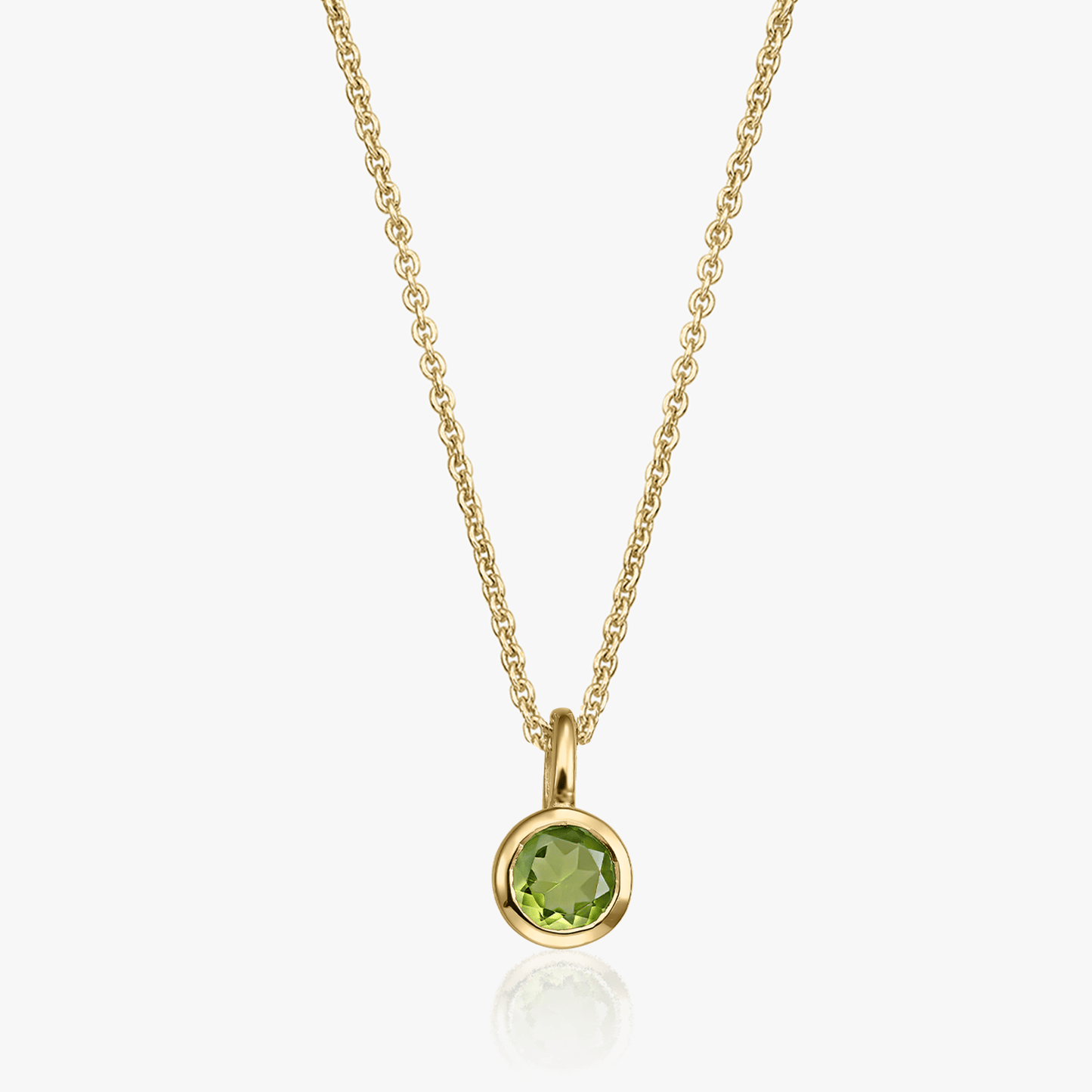 Collana in argento Birthstone Golden August - Peridot - Indira