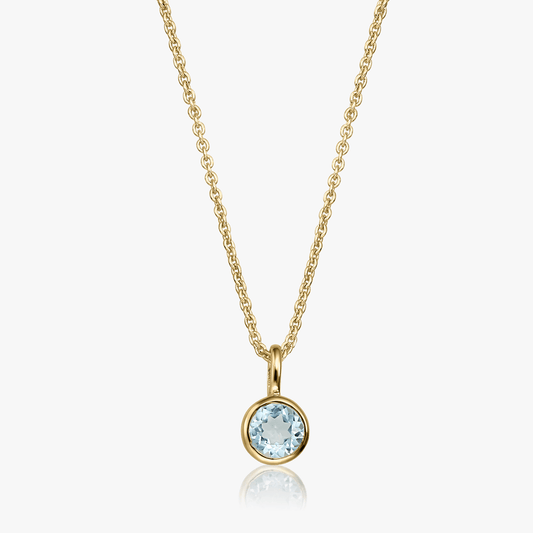 Collana in argento Birthstone Golden December - Topazio Blu - Indira