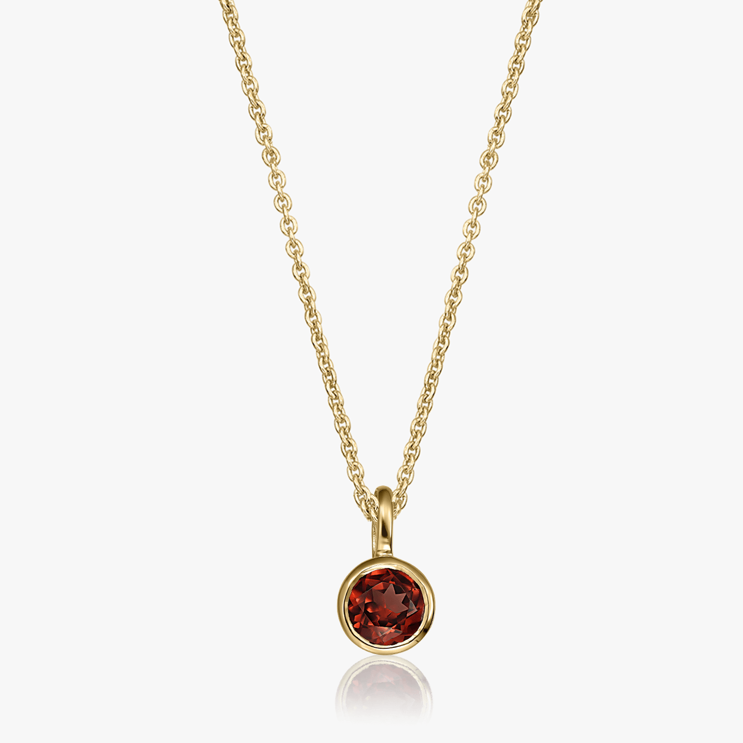 Collana in argento Birthstone Golden January - Granato - Indira