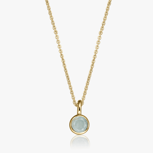 Collana in argento Birthstone Golden March - Acquamarina - Indira