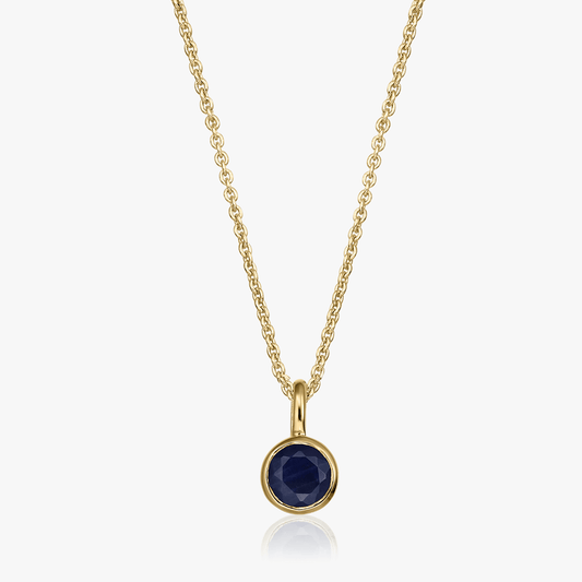 Collana in argento Birthstone Golden September - Zaffiro - Indira