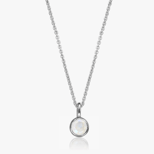 Collana in argento Birthstone June - Pietra Lunare - Indira