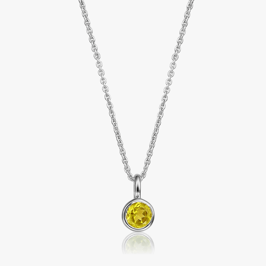 Collana in argento Birthstone November - Citrino - Indira