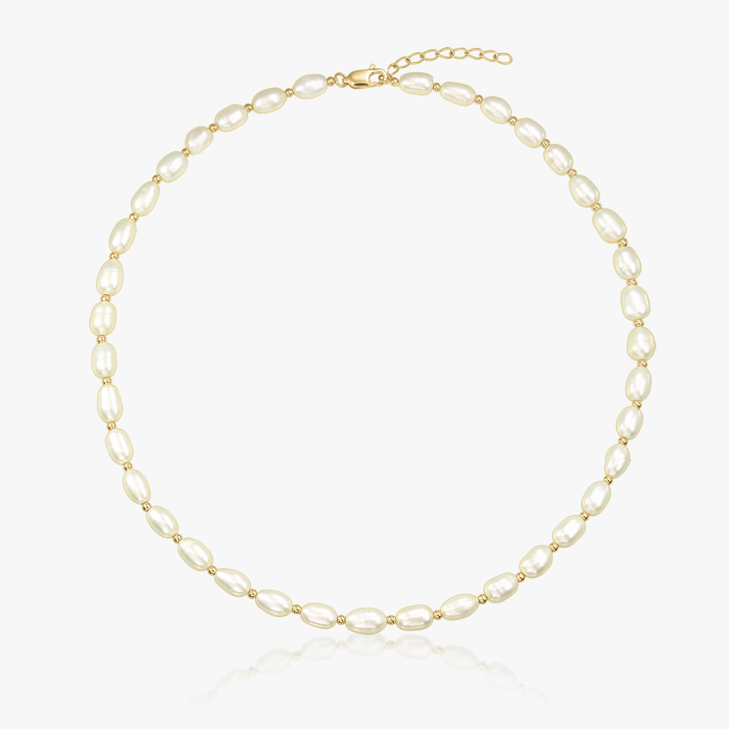 Collana in argento Chérie Golden - Perle Naturali - Indira