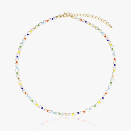 Collana in argento Golden Alaia - Perle naturali - Indira