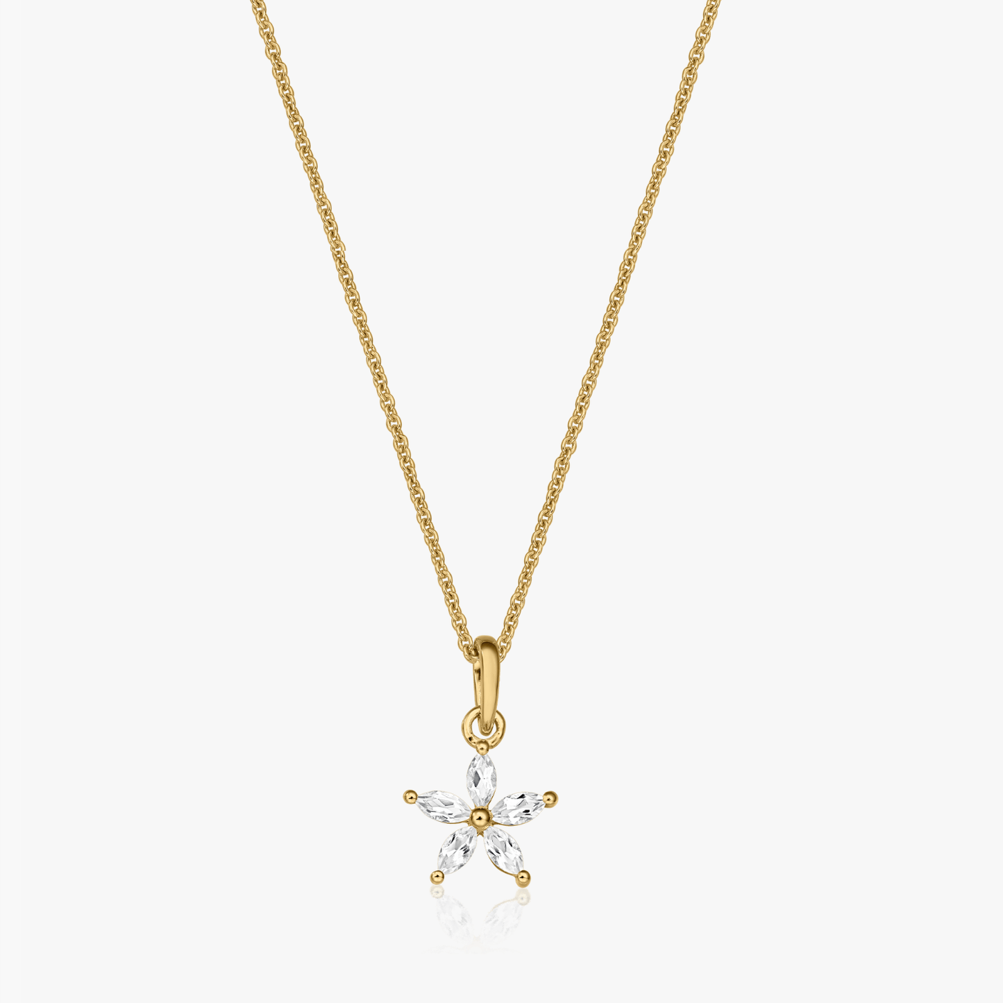 Collana in argento Golden Blossom - Topazio Bianco - Indira