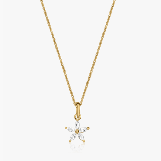 Collana in argento Golden Blossom - Topazio Bianco - Indira