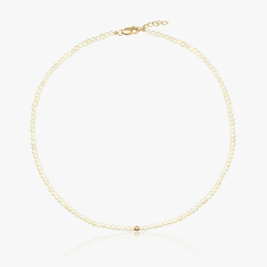 Collana in argento Golden Glamour - Perle Naturali - Indira
