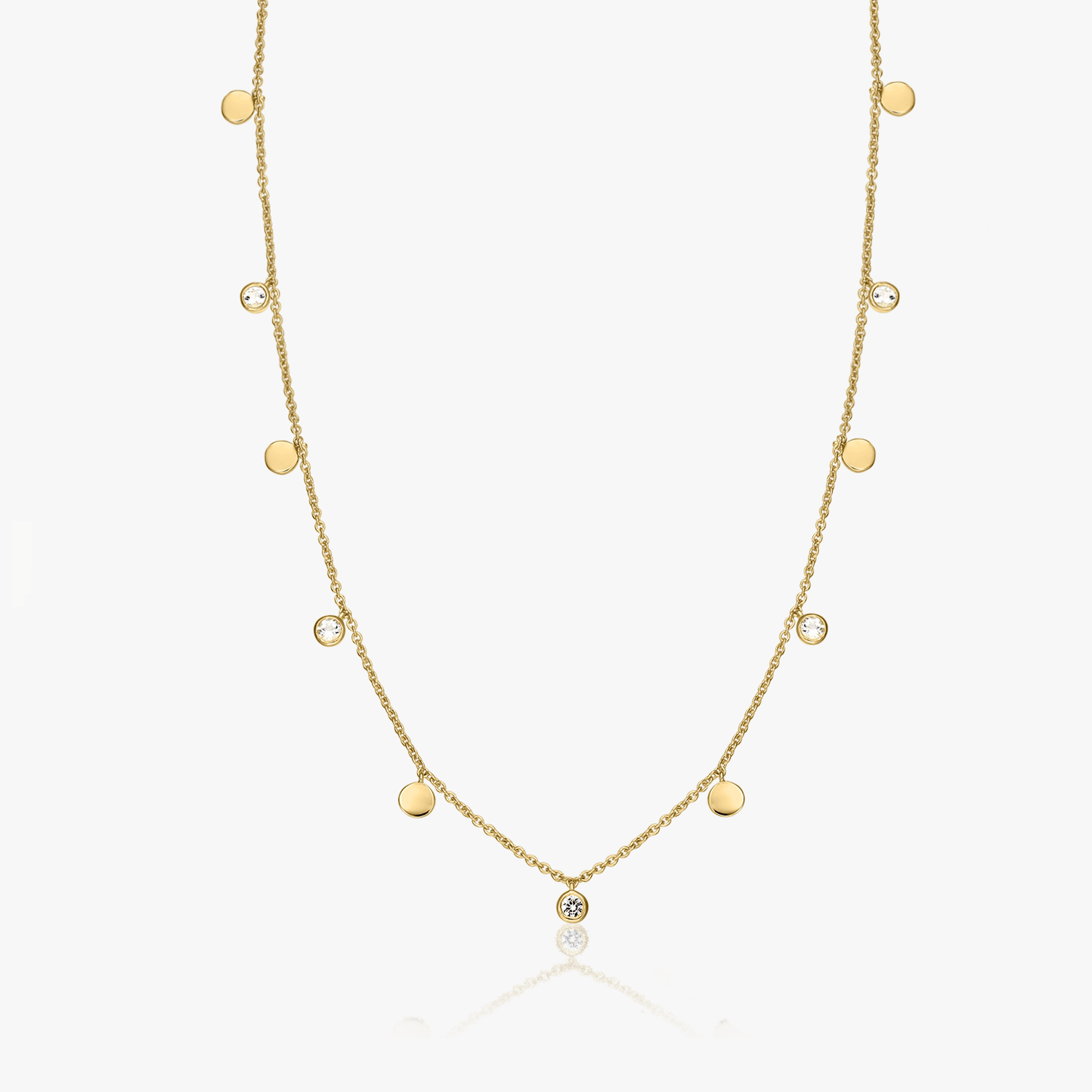 Collana in argento Golden Noora - Topazio Bianco - Indira