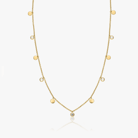 Collana in argento Golden Noora - Topazio Bianco - Indira