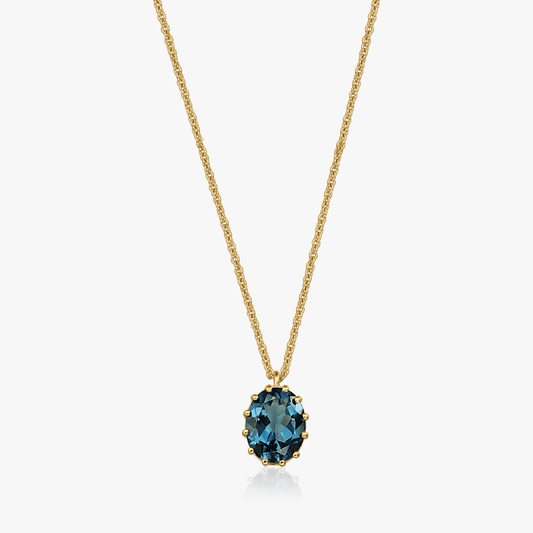 Collana in argento Golden Serene - Topaz Blue London - Indira