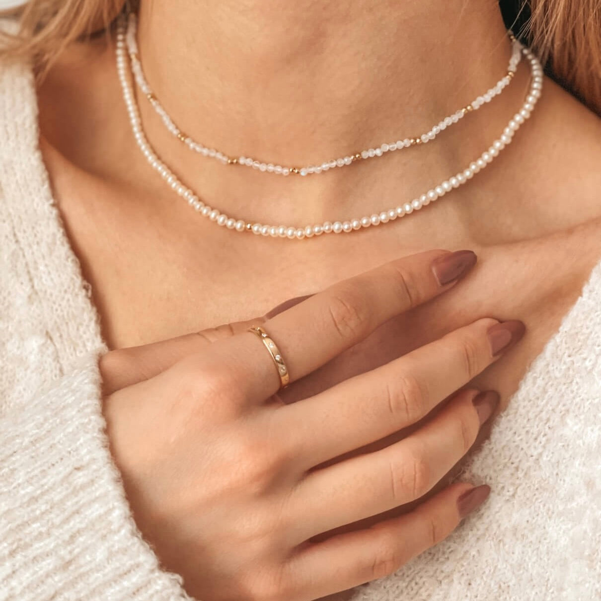 Collana in argento Golden SummerScape – Pietra di Luna - Indira