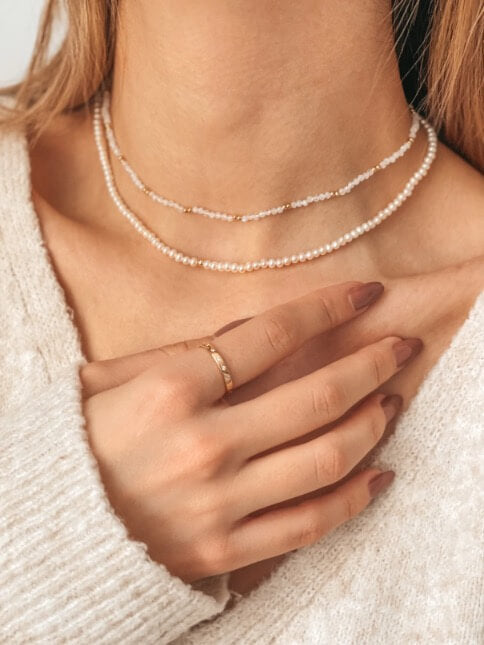 Collana in oro Glamour - Perle Naturali - Indira