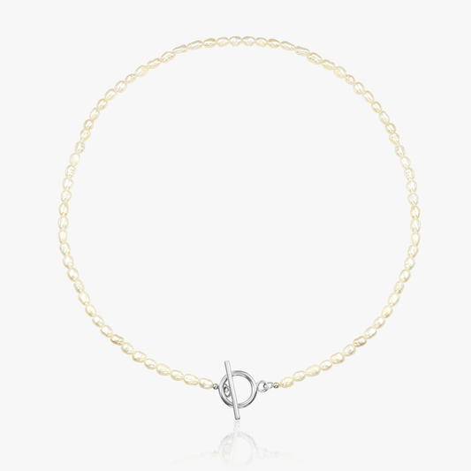 Collana in argento Locked - Perle Naturali - Indira