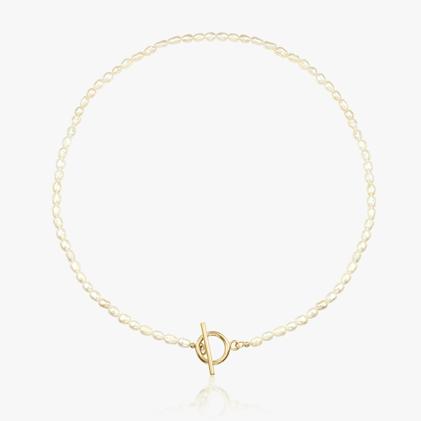 Collana in argento Locked Golden - Perle Naturali - Indira