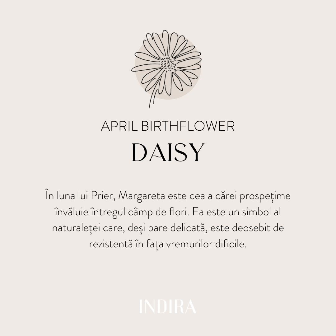 Anello in argento Birth Flower Golden - April Daisy - Indira