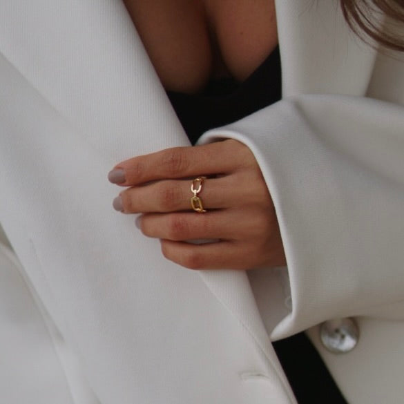 Anello in argento Golden Chain - Indira