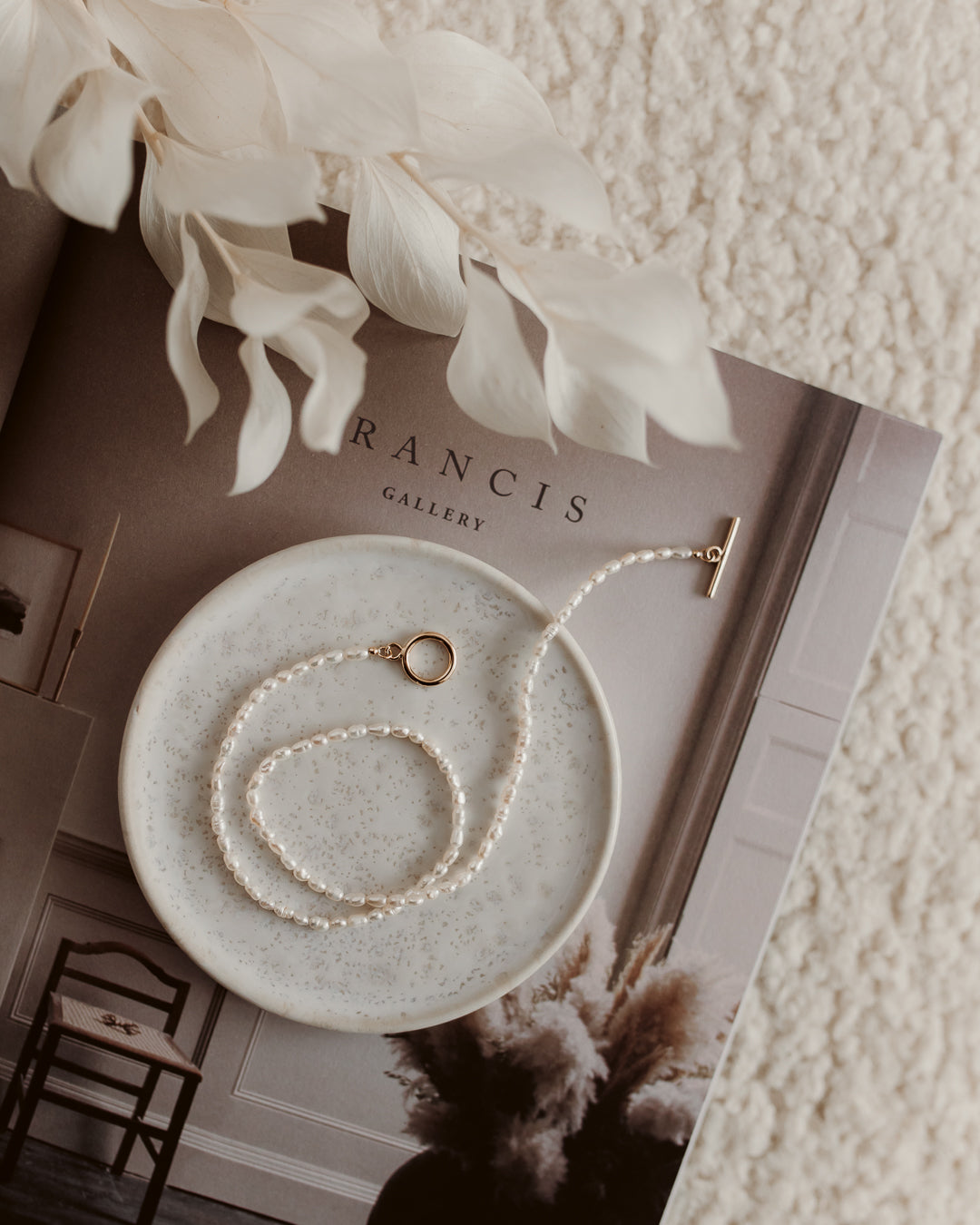 Collana in argento Locked Golden - Perle Naturali - Indira