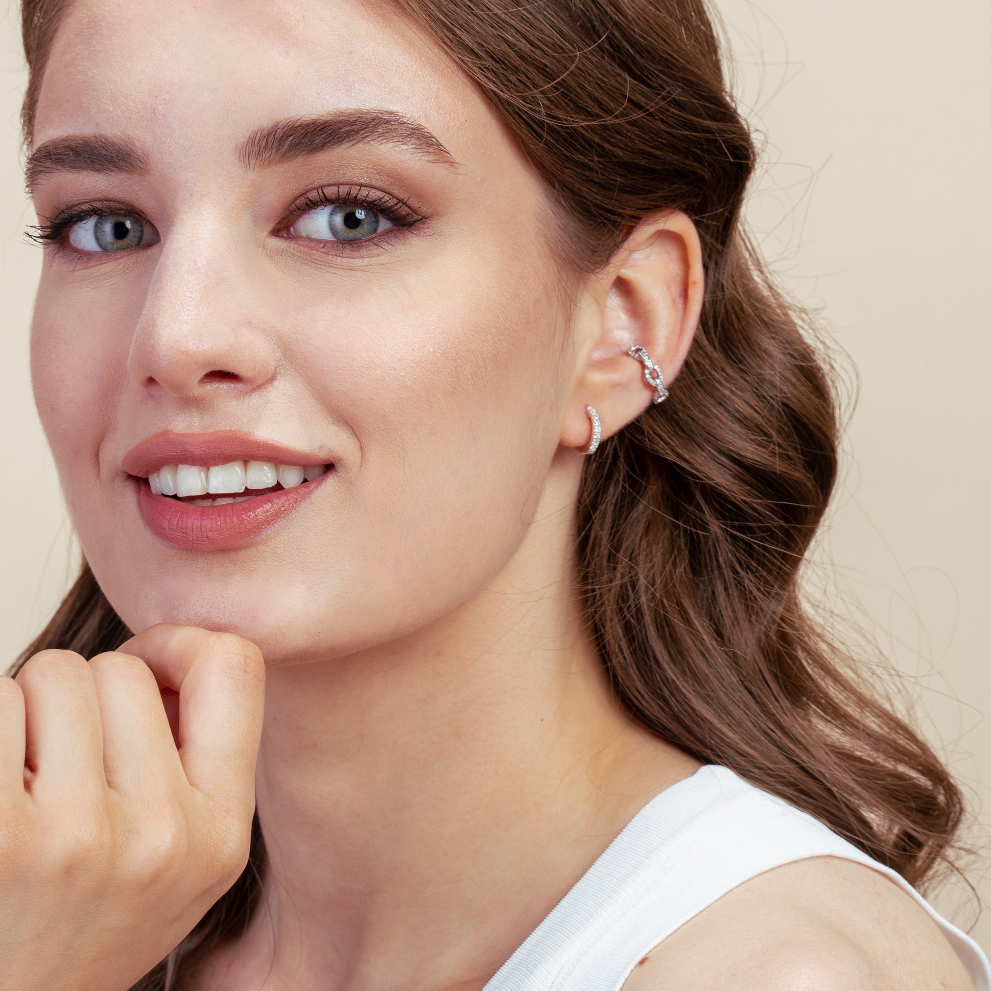 Orecchini in argento Sadie Golden - Zirconio - Indira
