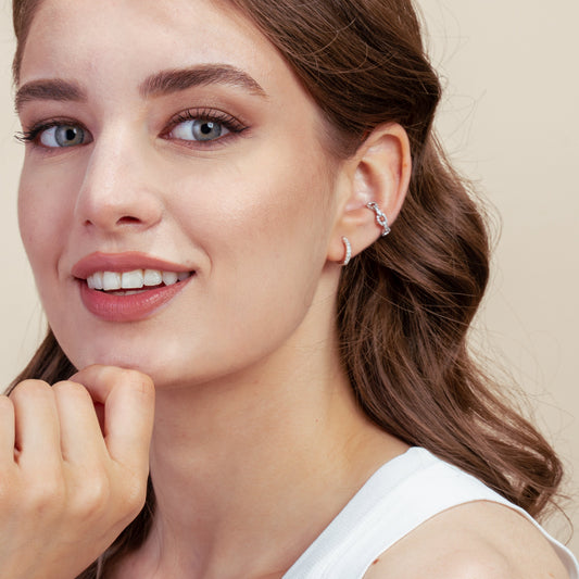 Orecchini in argento Sadie Golden - Zirconio - Indira
