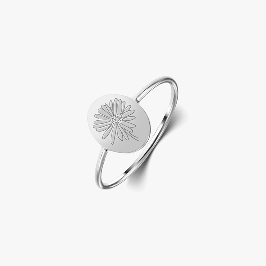 Anello in argento Birth Flower - Margherita di aprile - Indira