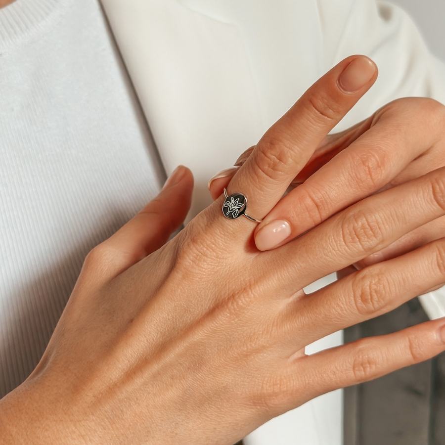 Anello in argento Birth Flower - February Iris - Indira