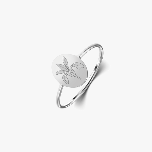 Anello in argento Birth Flower - Febbraio Iris - Indira