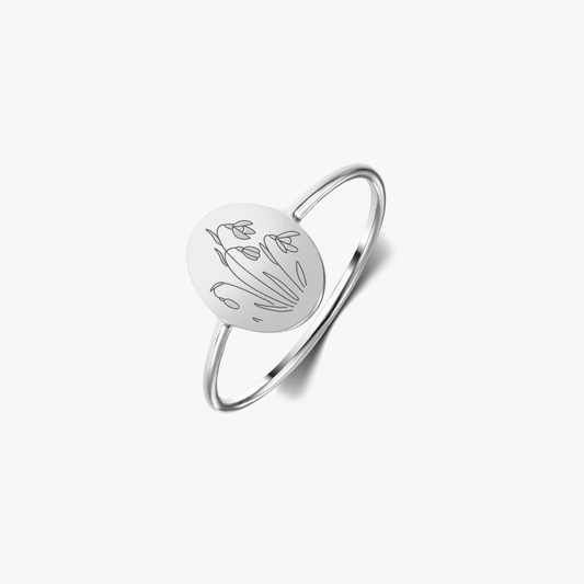 Anello in argento Birth Flower - Gennaio Bucaneve - Indira