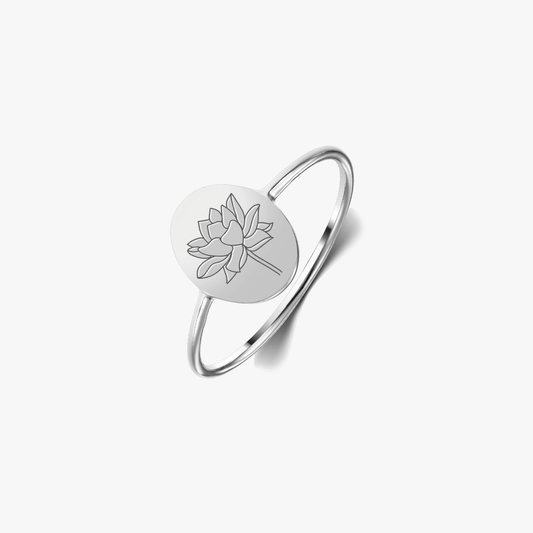 Anello in argento Birth Flower - July Lotus - Indira