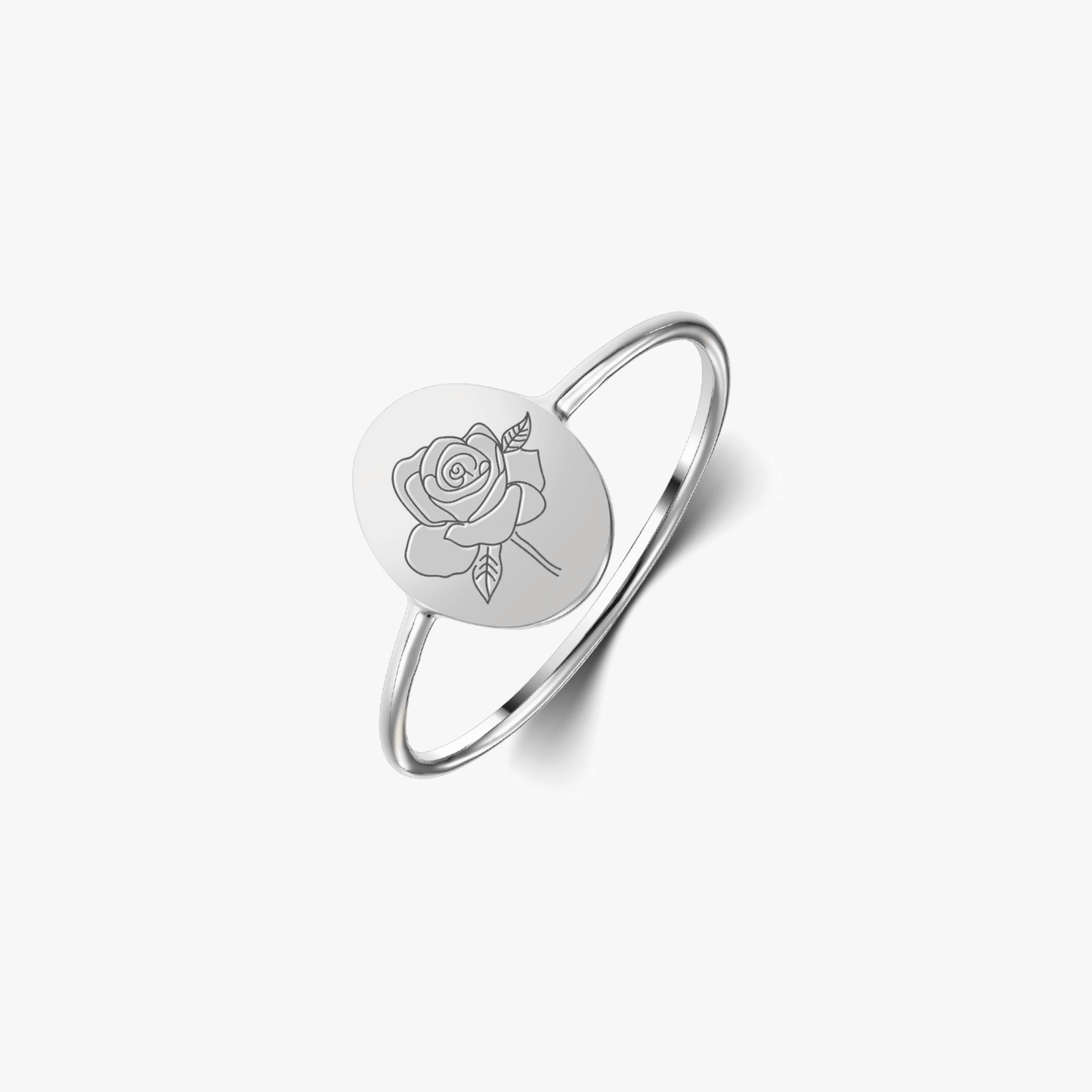Anello in argento Birth Flower - Giugno Rosa - Indira