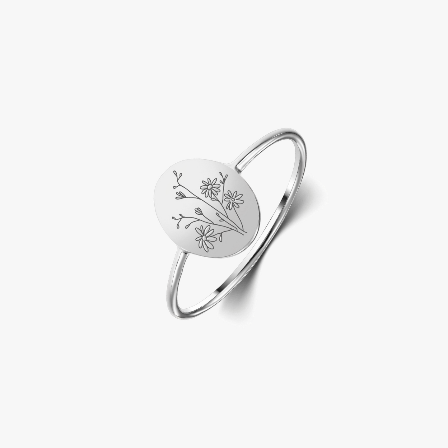 Anello in argento Birth Flower - Settembre Aster - Indira