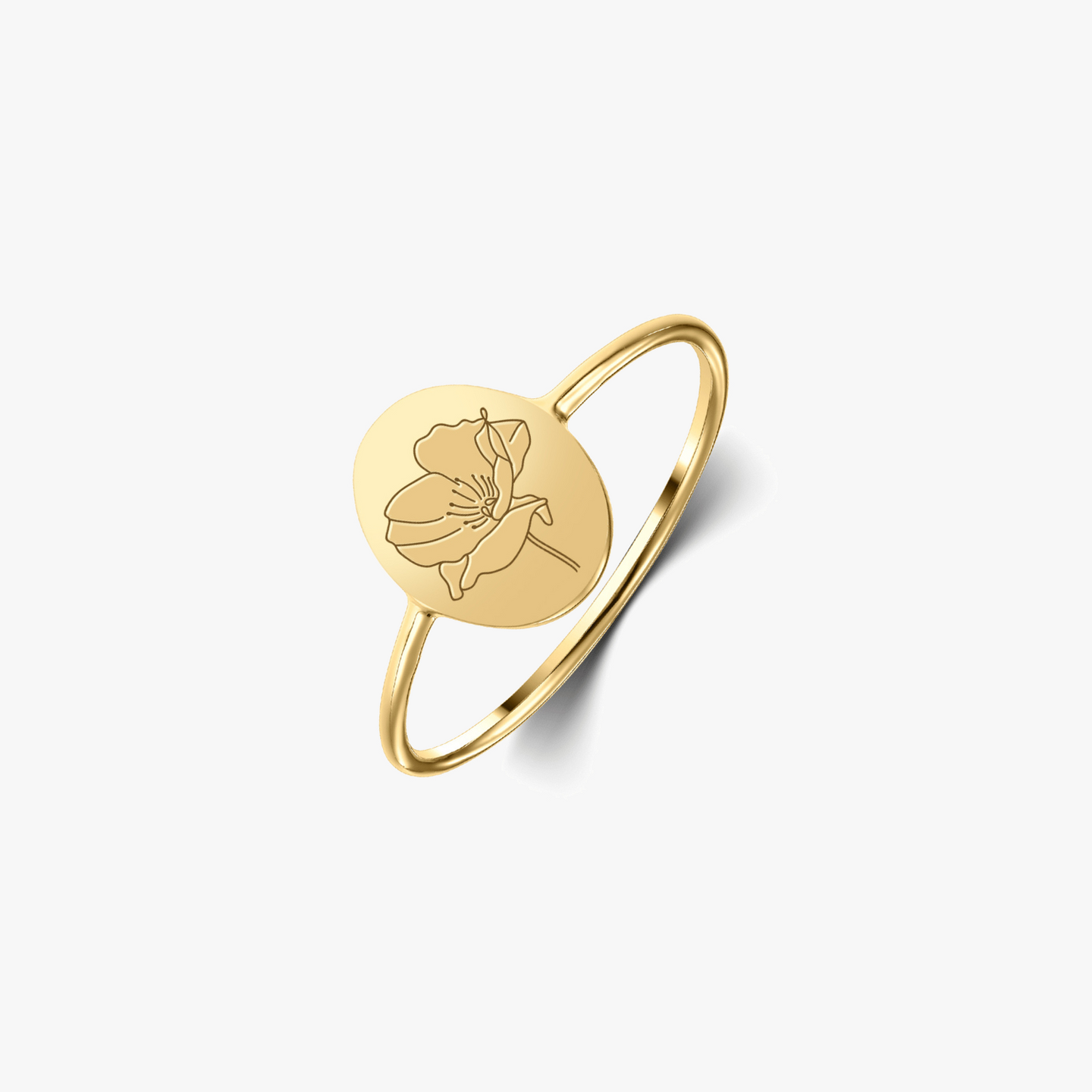 Anello in argento Birth Flower Golden - Agosto Poppy - Indira