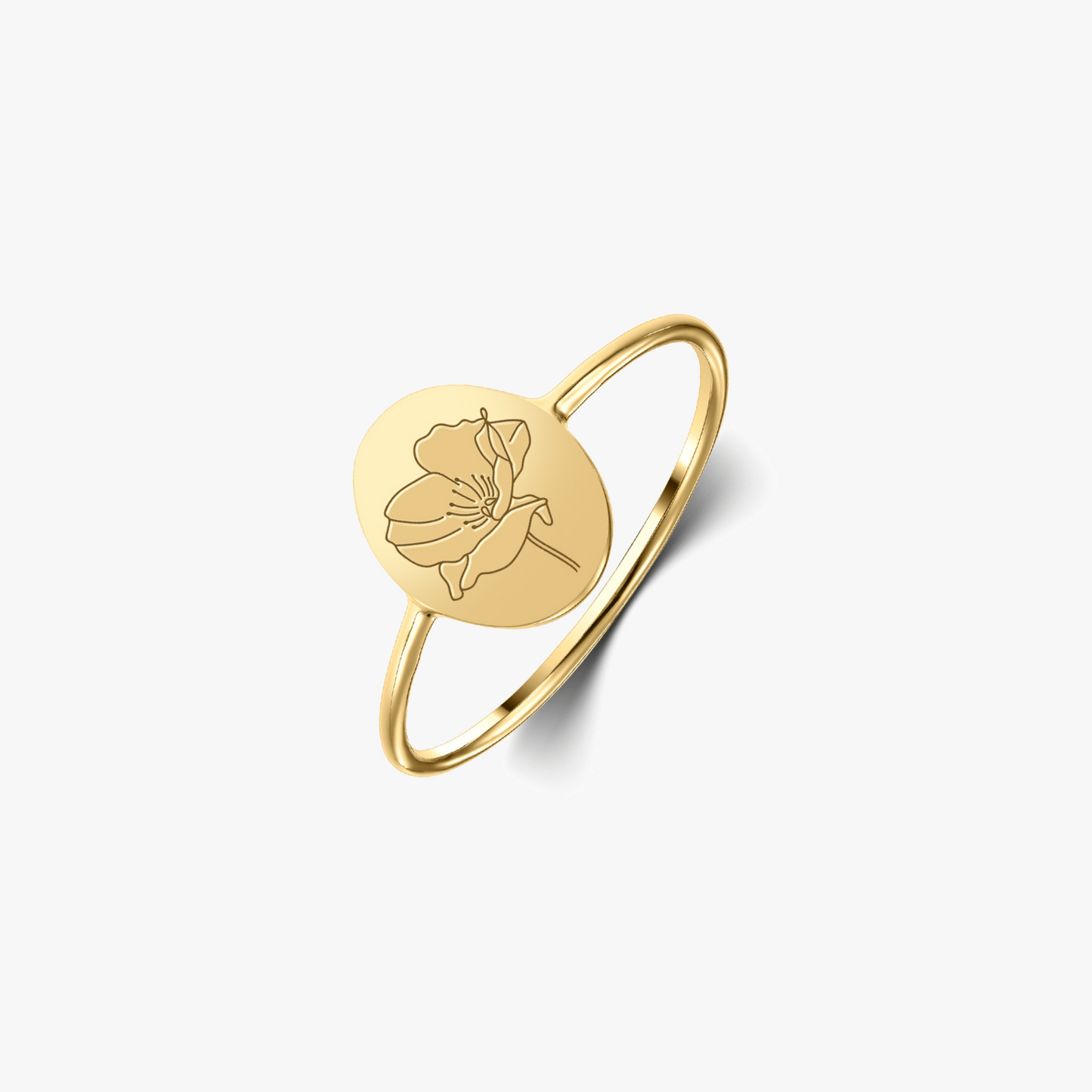 Anello in argento Birth Flower Golden - Agosto Poppy - Indira