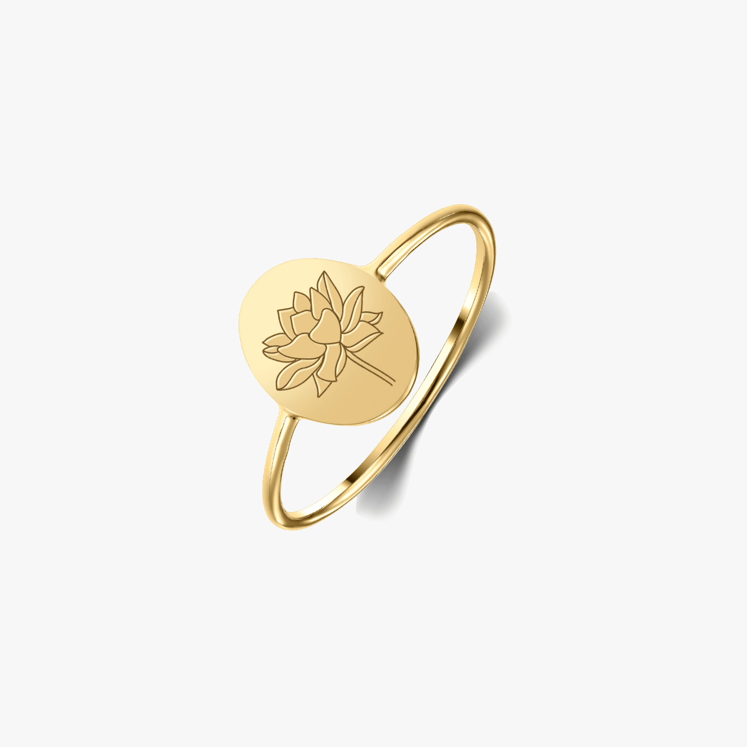 Anello in argento Birth Flower Golden - Loto di luglio - Indira