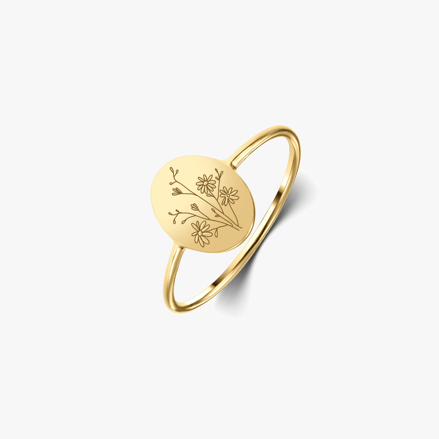 Anello in argento Birth Flower Golden - Settembre Aster - Indira