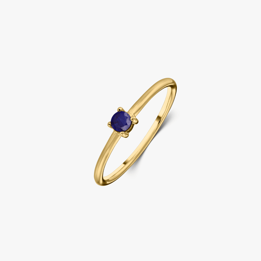 Anello in argento Birthstone Golden September - Zaffiro - Indira