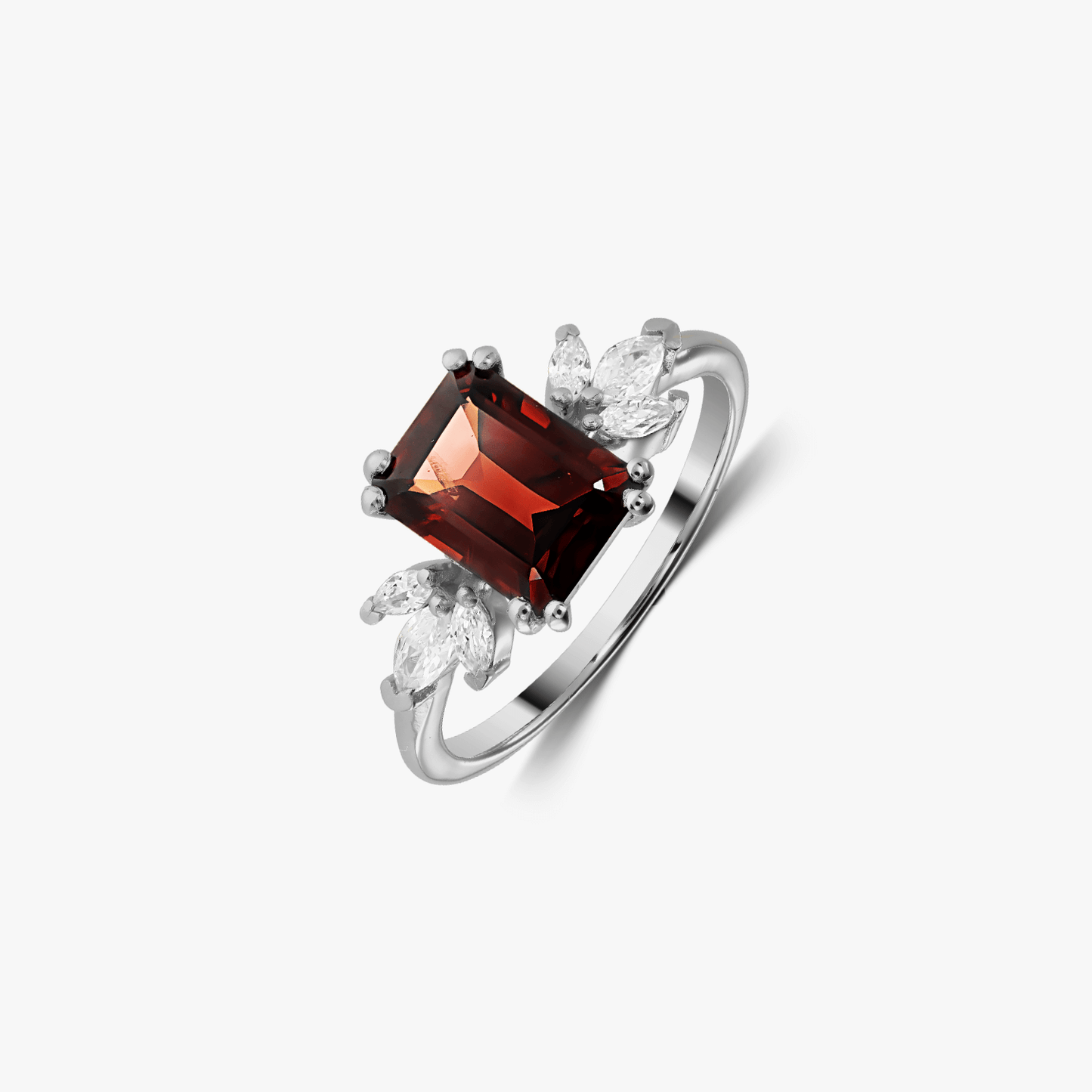 Anello in argento Faerie - Granato - Indira